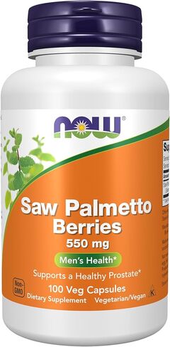 NOW Supplements, Saw Palmetto Berries (Serenoa repens) 550 mg, Men's Health*, 250 Veg Capsules in Saudi Arabia
