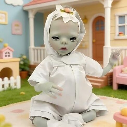KAWAYII -14inch Lifelike Reborn Baby Dolls Alien Newborn Baby Dolls Soft Vinyl Soft Cloth Body Real Life Reborn Toys for Kids Gifts in Saudi Arabia