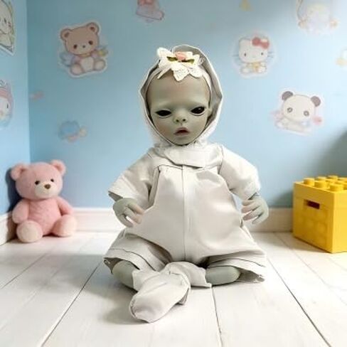 KAWAYII -14inch Lifelike Reborn Baby Dolls Alien Newborn Baby Dolls Soft Vinyl Soft Cloth Body Real Life Reborn Toys for Kids Gifts in Saudi Arabia