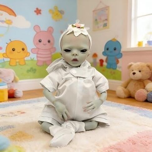KAWAYII -14inch Lifelike Reborn Baby Dolls Alien Newborn Baby Dolls Soft Vinyl Soft Cloth Body Real Life Reborn Toys for Kids Gifts in Saudi Arabia