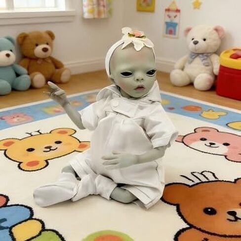 KAWAYII -14inch Lifelike Reborn Baby Dolls Alien Newborn Baby Dolls Soft Vinyl Soft Cloth Body Real Life Reborn Toys for Kids Gifts in Saudi Arabia