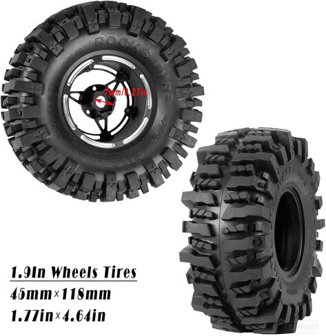 RC 1.9In Wheels Tires Carbon Fiber faceplate for 1/10 SCX10 I II III 90046 TRX4 TRX6 AXI03007 VS4-10 Gen8 MST CFX D90 Capra RC Crawler Car,1.9In Beadlock Wheels (Black-A) in Saudi Arabia