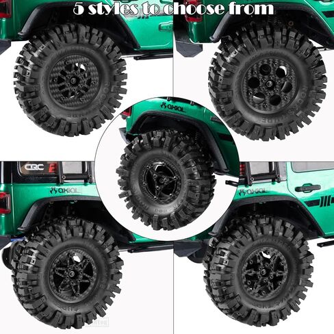 RC 1.9In Wheels Tires Carbon Fiber faceplate for 1/10 SCX10 I II III 90046 TRX4 TRX6 AXI03007 VS4-10 Gen8 MST CFX D90 Capra RC Crawler Car,1.9In Beadlock Wheels (Black-A) in Saudi Arabia
