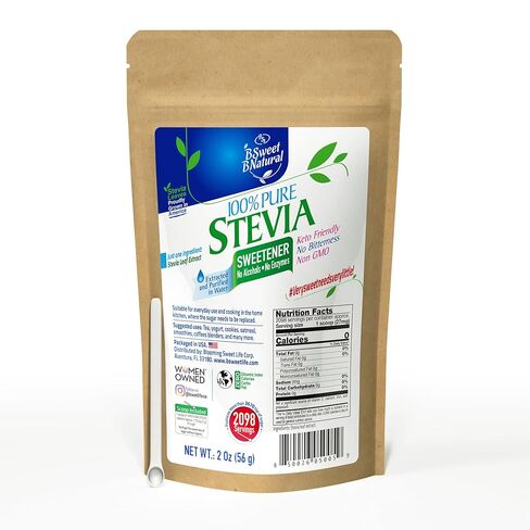 100% Pure Stevia Powder extract leaf 1 Oz, No Artificial Sweetener, 1049 Servings | Stevia Green Leaf Extract | Zero Calorie & Keto Friendly in Kuwait