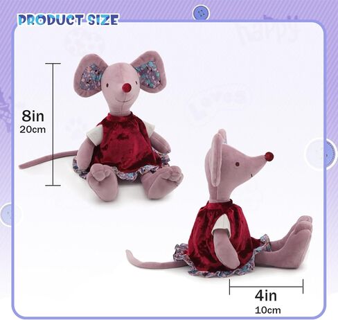 12'' Lovely Dressing Birthday Ballet Mouse Toys Dolls，Plush Soft Stuffed Cute for Toddler Boys and Girls,Red and Clothes are Removable and Washable in Saudi Arabia