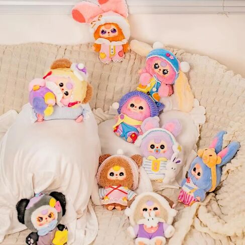 صندوق مخملي من سلسلة Baby Three Sweet Dream 100% (1 من 9 أنماط محتملة) مجسمات لطيفة وألعاب قابلة للجمع هدايا عيد الميلاد (قطعة واحدة - صندوق مخفي) in Kuwait