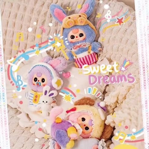 صندوق مخملي من سلسلة Baby Three Sweet Dream 100% (1 من 9 أنماط محتملة) مجسمات لطيفة وألعاب قابلة للجمع هدايا عيد الميلاد (قطعة واحدة - صندوق مخفي) in Kuwait