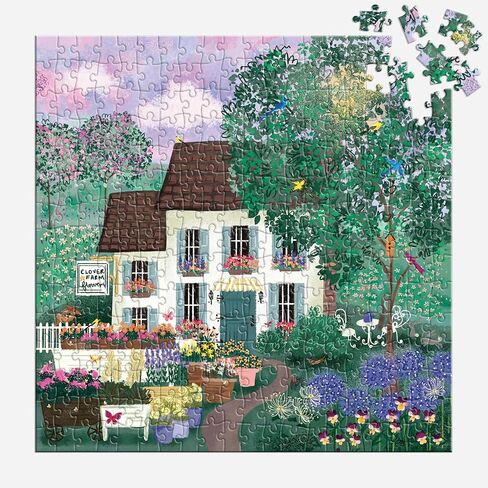Galison Garden Path – 300 Piece Puzzle Fun and Challenging Activity with Bright and Bold Artwork of Country Cottage and Plant Path for Adults and Families in Saudi Arabia