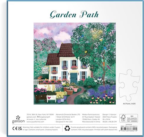 Galison Garden Path – 300 Piece Puzzle Fun and Challenging Activity with Bright and Bold Artwork of Country Cottage and Plant Path for Adults and Families in Saudi Arabia