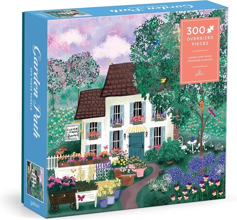 Galison Garden Path – 300 Piece Puzzle Fun and Challenging Activity with Bright and Bold Artwork of Country Cottage and Plant Path for Adults and Families in Saudi Arabia