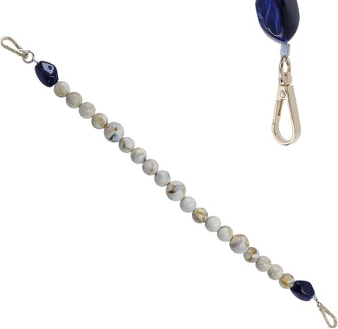 سلسلة حقائب تزيينية مقلدة من الأحجار الكريمة مقاس 16.93 بوصة/43 سم، مقبض محفظة مطرز من الأكريليك، مقبض حقيبة يد قصيرة مطرز بمقبض بديل لحزام المحفظة (Style4، بيج وأزرق) in Kuwait