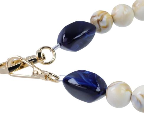 سلسلة حقائب تزيينية مقلدة من الأحجار الكريمة مقاس 16.93 بوصة/43 سم، مقبض محفظة مطرز من الأكريليك، مقبض حقيبة يد قصيرة مطرز بمقبض بديل لحزام المحفظة (Style4، بيج وأزرق) in Kuwait