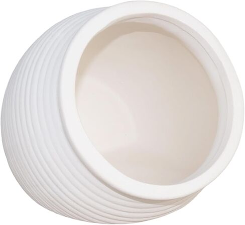 Ceramic Aquarium Decoration Jar – White Betta Fish Tank Ornament, Natural Hiding Cave with 8cm / 3.15inch Dia. Round Opening – Aquascape Décor for Fish, Shrimp, Reptiles use in Saudi Arabia