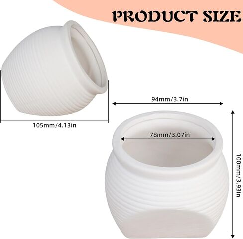 Ceramic Aquarium Decoration Jar – White Betta Fish Tank Ornament, Natural Hiding Cave with 8cm / 3.15inch Dia. Round Opening – Aquascape Décor for Fish, Shrimp, Reptiles use in Saudi Arabia