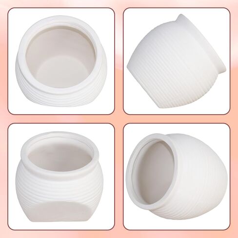Ceramic Aquarium Decoration Jar – White Betta Fish Tank Ornament, Natural Hiding Cave with 8cm / 3.15inch Dia. Round Opening – Aquascape Décor for Fish, Shrimp, Reptiles use in Saudi Arabia