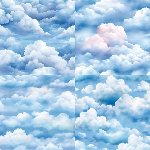 LZBRDY 6"X6" 24 Sheet Decorative Craft Paper Sheet Pads, Blue Sky Clouds Patterns, 160GSM Junk Journal Single-Sided Scrapbook Paper Kit in Saudi Arabia