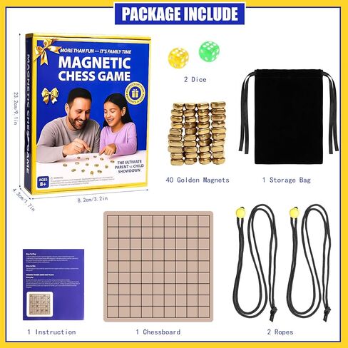 Magnetic Chess Game, Magnet Game with String for 2 or 4 Players，40 Magnetic Rocks and Chess Board Mat, Fun Magnetic Chess Set Family Games for Kids and Adults Indoor Outdoor Games Travel Camping Party in Saudi Arabia
