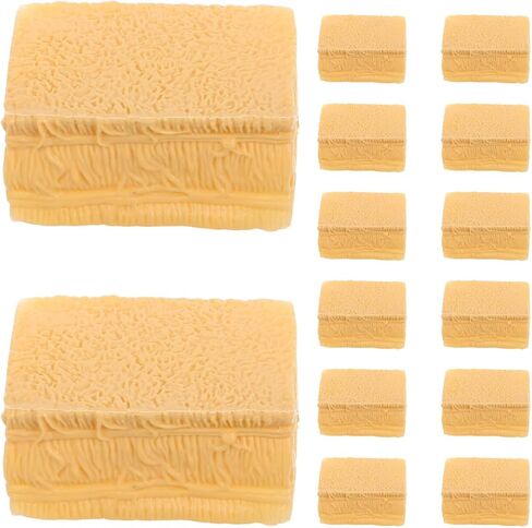 VICASKY 50-Pcs Miniature Hay Bales Set - Realistic Fake Hay Square Bales for Farm & Micro Landscape Diorama, Dollhouse Decor, Train Scenery, and DIY Craft Projects (Tan) in Saudi Arabia