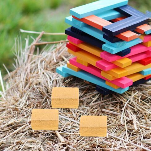 VICASKY 50-Pcs Miniature Hay Bales Set - Realistic Fake Hay Square Bales for Farm & Micro Landscape Diorama, Dollhouse Decor, Train Scenery, and DIY Craft Projects (Tan) in Saudi Arabia