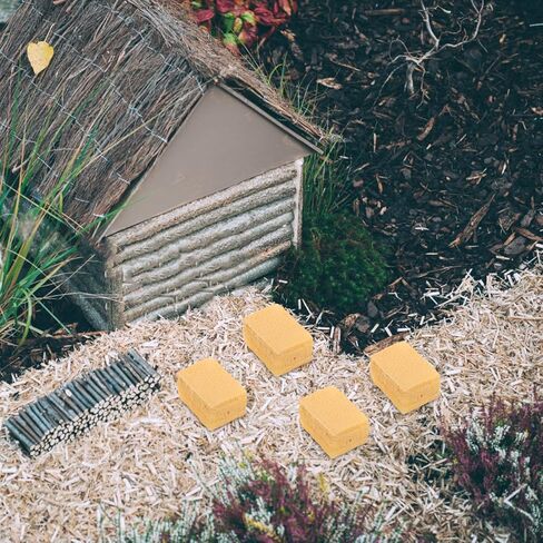 VICASKY 50-Pcs Miniature Hay Bales Set - Realistic Fake Hay Square Bales for Farm & Micro Landscape Diorama, Dollhouse Decor, Train Scenery, and DIY Craft Projects (Tan) in Saudi Arabia