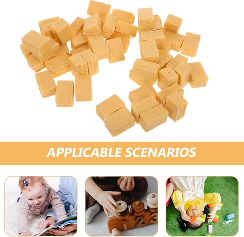 VICASKY 50-Pcs Miniature Hay Bales Set - Realistic Fake Hay Square Bales for Farm & Micro Landscape Diorama, Dollhouse Decor, Train Scenery, and DIY Craft Projects (Tan) in Saudi Arabia