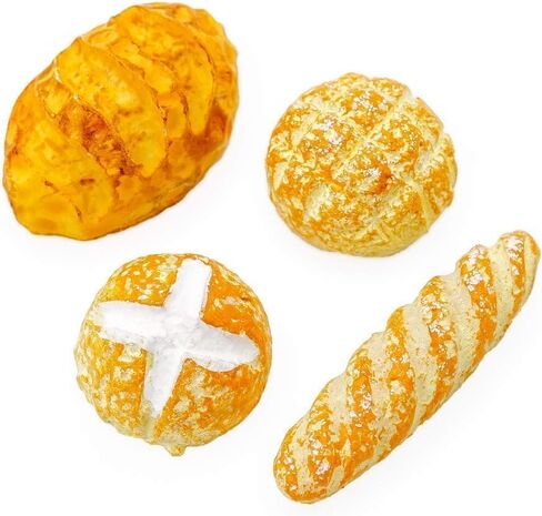 4Pcs 1/12 Miniature Bread Dollhouse Decoration Accessories Resin Mix Bakery Bread Mini House Decoration Accessories Lightweight Dollhouse Decor in Saudi Arabia