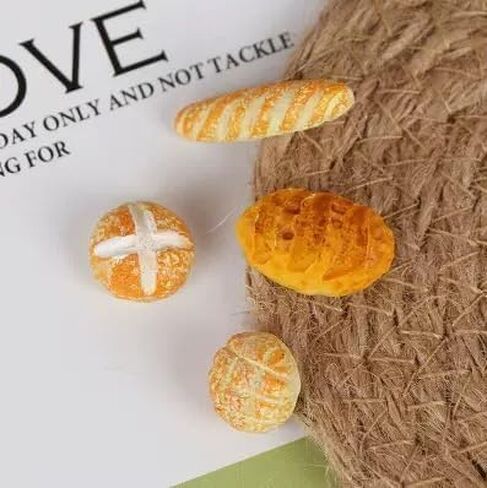 4Pcs 1/12 Miniature Bread Dollhouse Decoration Accessories Resin Mix Bakery Bread Mini House Decoration Accessories Lightweight Dollhouse Decor in Saudi Arabia