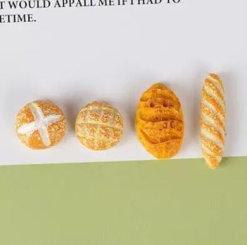 4Pcs 1/12 Miniature Bread Dollhouse Decoration Accessories Resin Mix Bakery Bread Mini House Decoration Accessories Lightweight Dollhouse Decor in Saudi Arabia