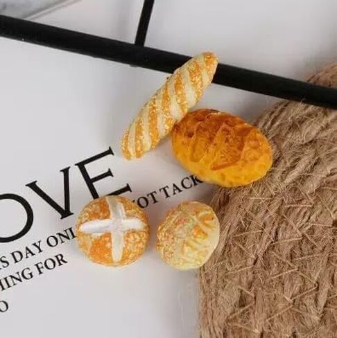 4Pcs 1/12 Miniature Bread Dollhouse Decoration Accessories Resin Mix Bakery Bread Mini House Decoration Accessories Lightweight Dollhouse Decor in Saudi Arabia