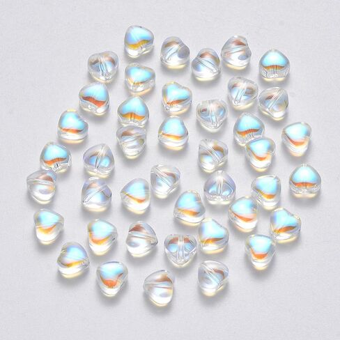 100pcs Mini Crystal Glass Heart Beads 6mm Small Transparent Love Heart Loose Spacer Beads for Jewelry Making DIY Bracelet Necklace Earring Beading Craft Supplies Valentine's Day, Dark Red in Saudi Arabia