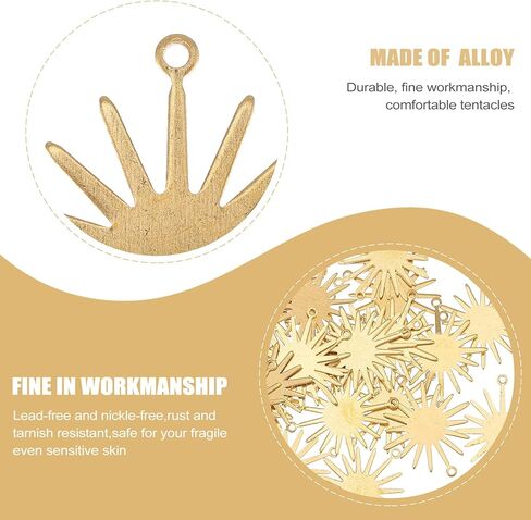 Sewroro 50Pcs Sun Charms for Jewelry Making, Sunflower Pendant Connectors Charms for DIY Jewelry Bracelets Necklace Earrings Making Craft 0.7X0.5 Inches in Saudi Arabia