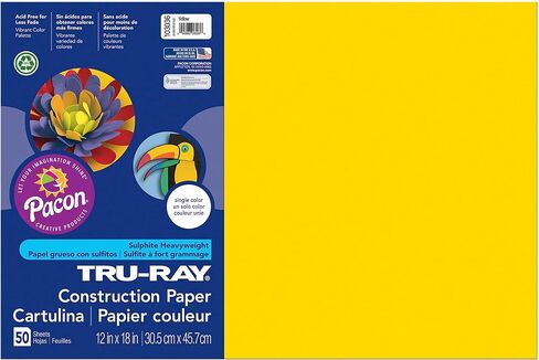 Tru-Ray® Construction Paper, Yellow, 12" x 18", 50 Sheets Per Pack, 5 Packs in Saudi Arabia