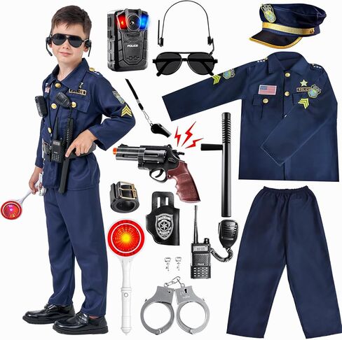 MGparty Police Officer Costume for Kids Halloween Police Cosplay Accessories for Boys Halloween Dress Up Party in Saudi Arabia