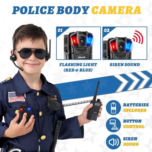 MGparty Police Officer Costume for Kids Halloween Police Cosplay Accessories for Boys Halloween Dress Up Party in Saudi Arabia