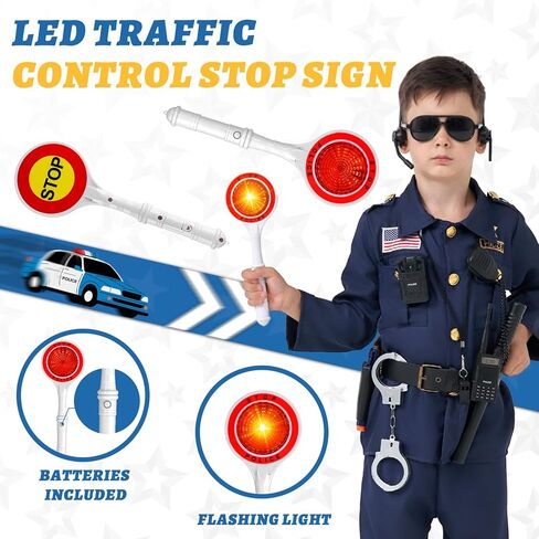 MGparty Police Officer Costume for Kids Halloween Police Cosplay Accessories for Boys Halloween Dress Up Party in Saudi Arabia