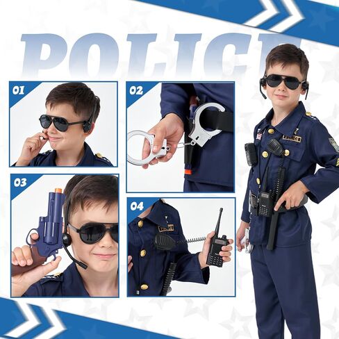 MGparty Police Officer Costume for Kids Halloween Police Cosplay Accessories for Boys Halloween Dress Up Party in Saudi Arabia