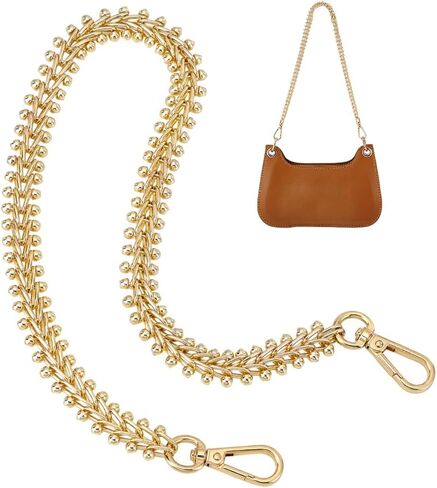 PH PandaHall 24.5 inch Chunky Purse Chain, 0.6 inch Wide Golden Bag Chain Strap Flat Alloy Bag Handle Replacement Purse Handle with Swivel Clasps for DIY Women Handbags Shoulder Bags Making in Saudi Arabia