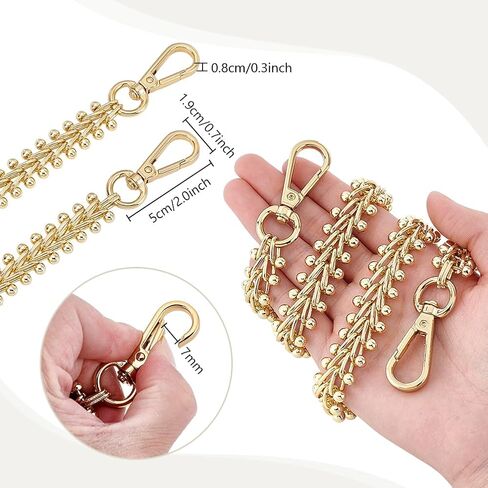 PH PandaHall 24.5 inch Chunky Purse Chain, 0.6 inch Wide Golden Bag Chain Strap Flat Alloy Bag Handle Replacement Purse Handle with Swivel Clasps for DIY Women Handbags Shoulder Bags Making in Saudi Arabia