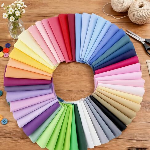 50 pcs Cotton Patchwork Fabrics,100% Twill Cotton, Pack of 50 DIY Cottoon Cartoon Printed Craft Fabrics, Handmade,Patchwork for Sewing DIY Crafts,50 Kinds of Corlor 10 cm x 10 cm (W) in Saudi Arabia