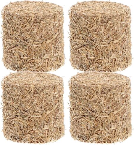 DOITOOL Mini Hay Bales للديكور، 4 قطع من بالات القش المزخرفة، كومة قش مصغرة لبيت الدمى، ملحقات حديقة الخريف الخيالية للحرف اليدوية الخريفية (1.18X0.79X0.79in) in Saudi Arabia