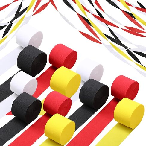 ForraFun 12 لفة على شكل عنكبوت ديكورات حفلات أعياد الميلاد باللونين الأحمر والأزرق من الكريب الورقي الملون للحفلات الكرتونية للديكور بطابع العنكبوت DIY في الأماكن المغلقة والخارجية in Kuwait