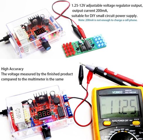 DIY Electronic Kits lm317 Power Supply Voltage Regulator 110V to DC1.25-12V Voltmeter Soldering Project kit for Adults in Saudi Arabia