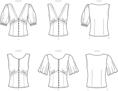 Simplicity SS9606U5 حزمة نمط خياطة بلوزة نصف جاهزة من Misses، رمز التصميم S9606، المقاسات 16-18-20-22-24 in Kuwait