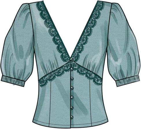Simplicity SS9606U5 حزمة نمط خياطة بلوزة نصف جاهزة من Misses، رمز التصميم S9606، المقاسات 16-18-20-22-24 in Kuwait