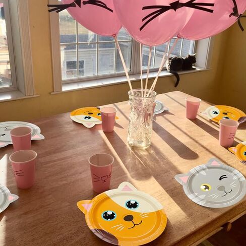 Cat Shaped Dinner Plates, Cat Birthday Party Disposable Plates, Cat Themed Party Tableware for Birthday, Party, Baby Shower, Kitten Theme Party Supplies (40ct) in Saudi Arabia