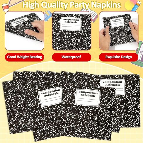 96 Pcs Back to School Tableware Set First Day of School Party Supplies Red Apple Pencil Paper Plates Composition Notebook Napkins Classroom Decoration for Kindergarten Preschool Teacher Party Serve 24 in Saudi Arabia