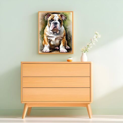 ZUVRDIAI Acrylic Adults Paint by Numbers Kits on Canvas, British Bulldog, DIY Oil Paintings Digital Painting, 40x50cm, Without Frame in Saudi Arabia