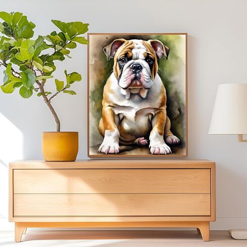 ZUVRDIAI Acrylic Adults Paint by Numbers Kits on Canvas, British Bulldog, DIY Oil Paintings Digital Painting, 40x50cm, Without Frame in Saudi Arabia