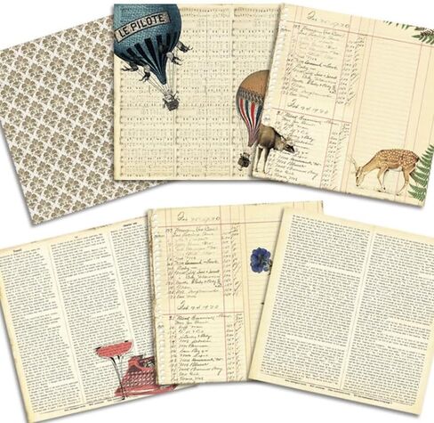 24pcs Vintage Junk Journal Craft Paper Pads Cutting Dies Art Background Origami Scrapbooking Card Making in Saudi Arabia
