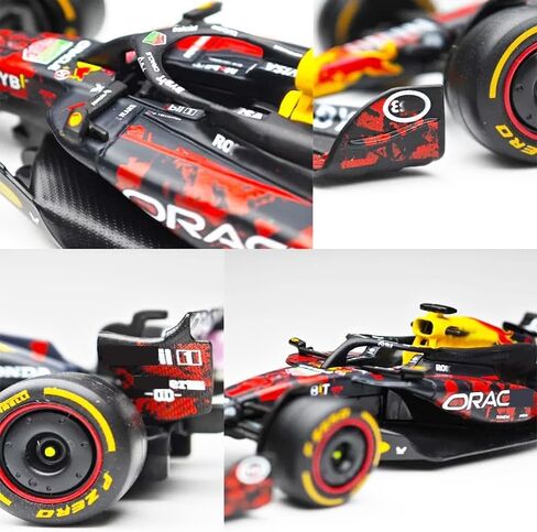 1/43 F1 RB20#1 British GP Alloy Diecast Model Car - Blood-Red Rose Printing, Collectible Formula 1 Miniature, Perfect Racing Fan Gift in Saudi Arabia